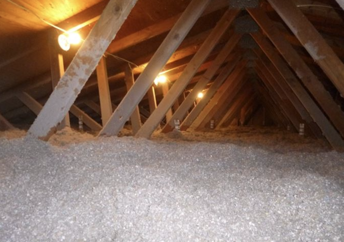 Cellulose Blown-In Insulation in Attic