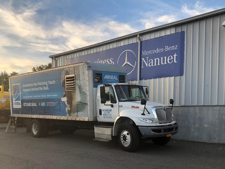 AirSeal truck at Mercedes-Benz Nanuet job site